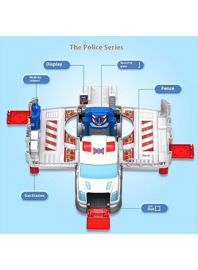 لعبة سيارة إسعاف قابلة للتحويل مجموعة إنقاذ طبي متعددة الوظائف مع شخصيات - Image 5